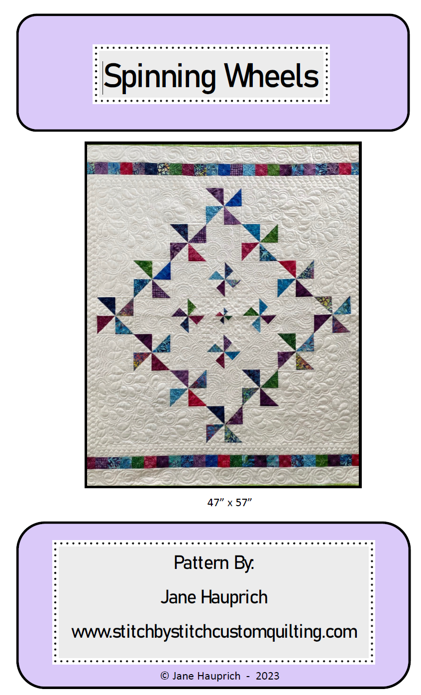 Spinning Wheels Quilt Pattern PDF - Stitch By Stitch Custom Quilting